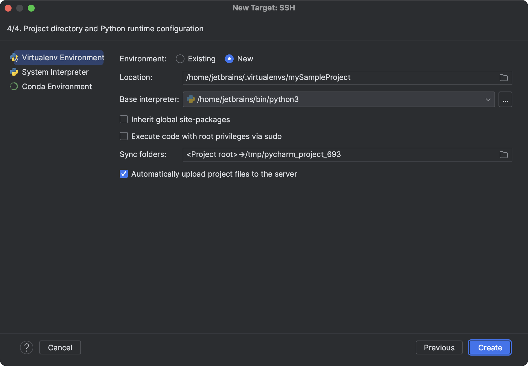 Configure An Interpreter Using Ssh Pycharm Documentation