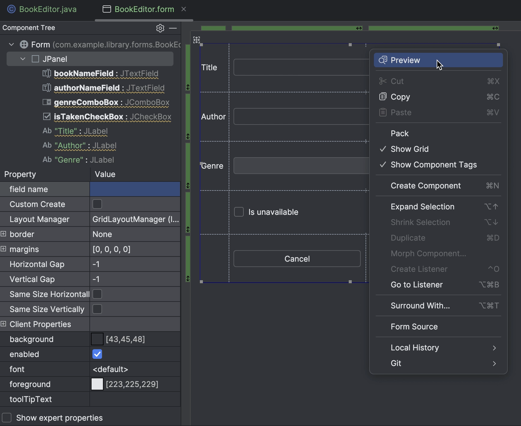 Tutorial Build Ui Using Swing Intellij Idea Documentation