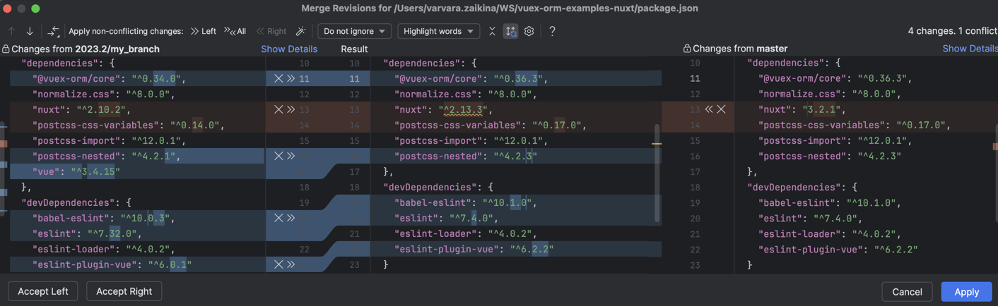 Resolve Git Conflicts WebStorm Documentation