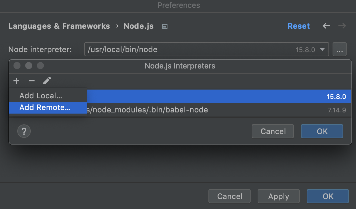 Configuring Remote Node Js Interpreters Intellij Idea Documentation