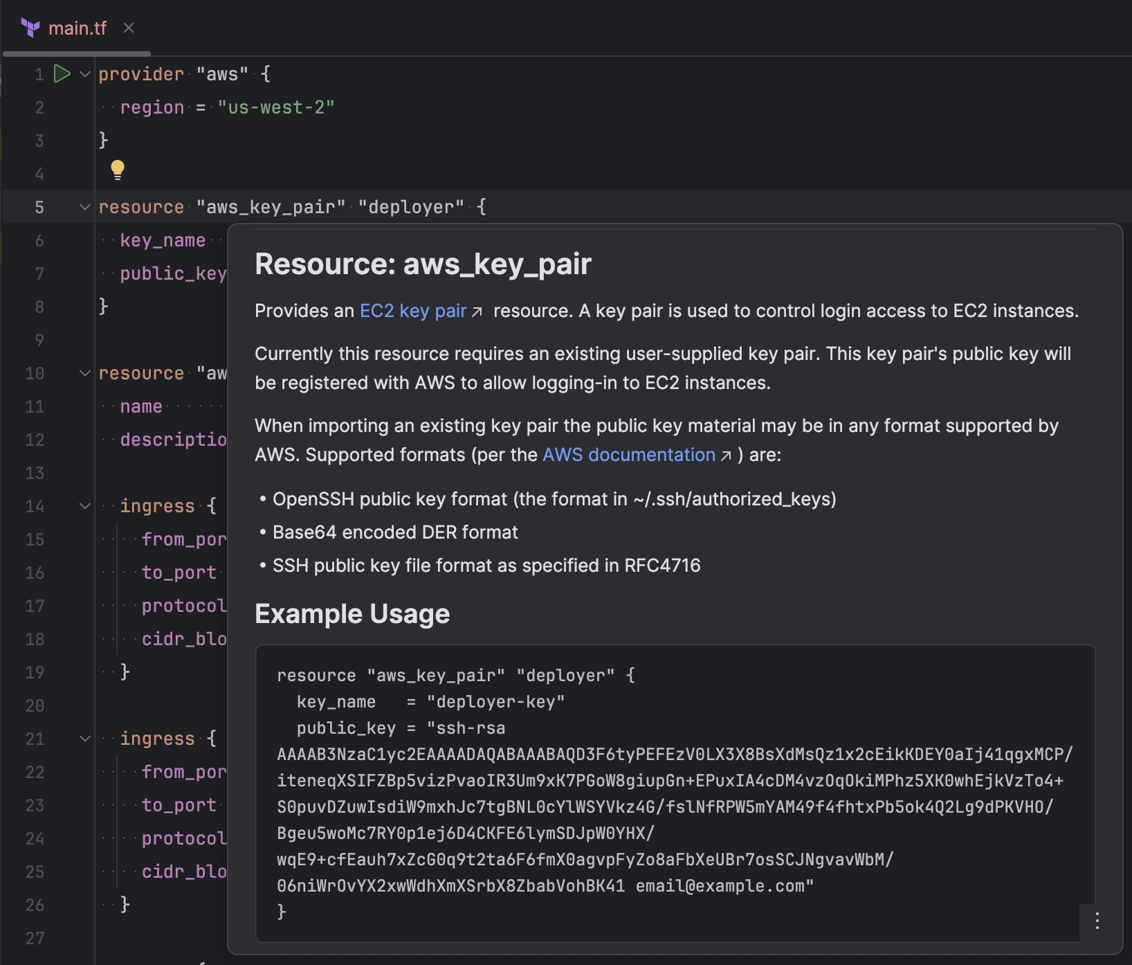 Terraform Intellij Idea Documentation