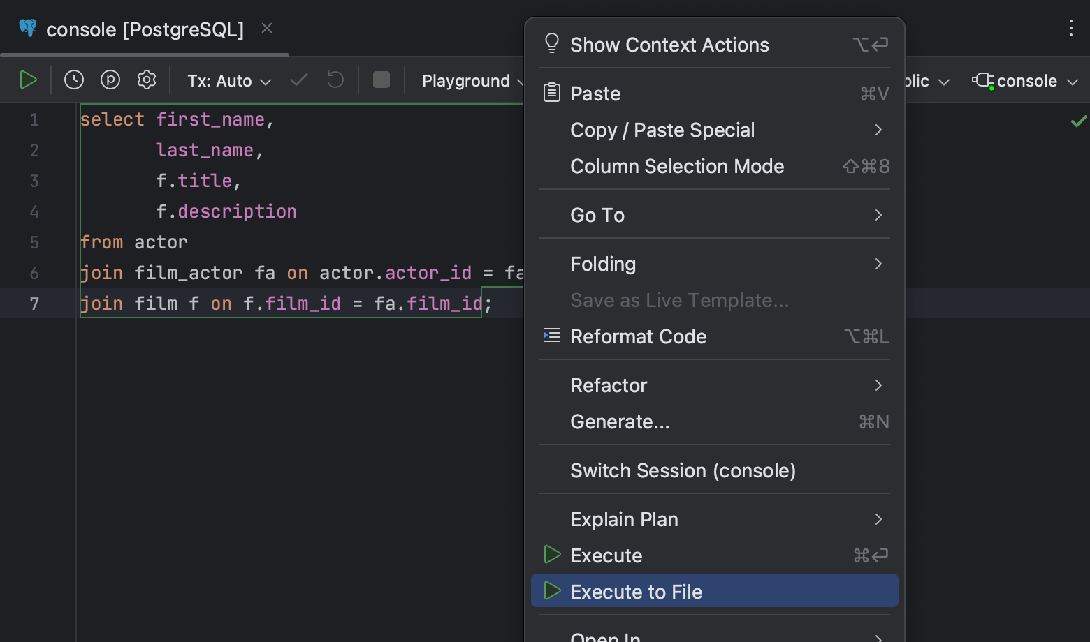 Run Queries JetBrains Rider Documentation