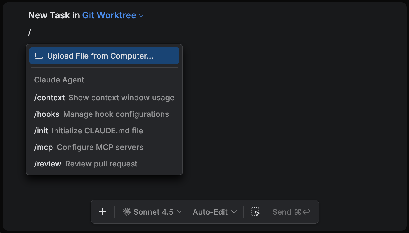 Agent slash commands