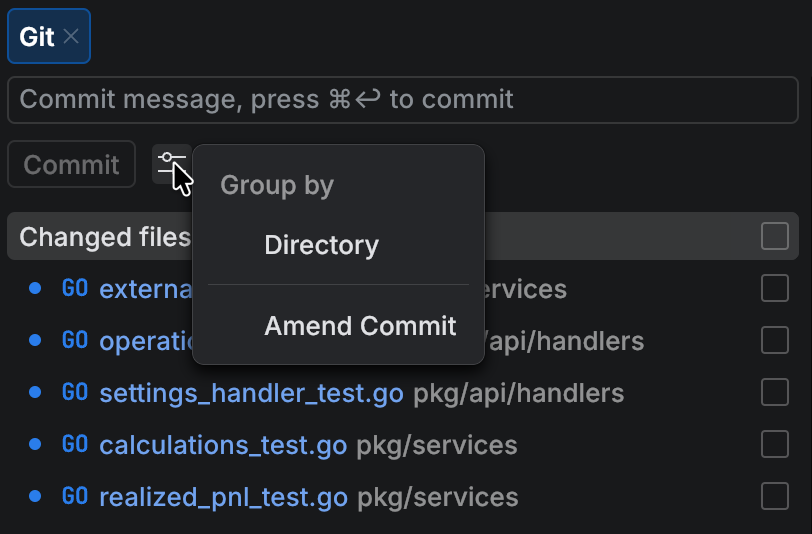 Git commit group by directory