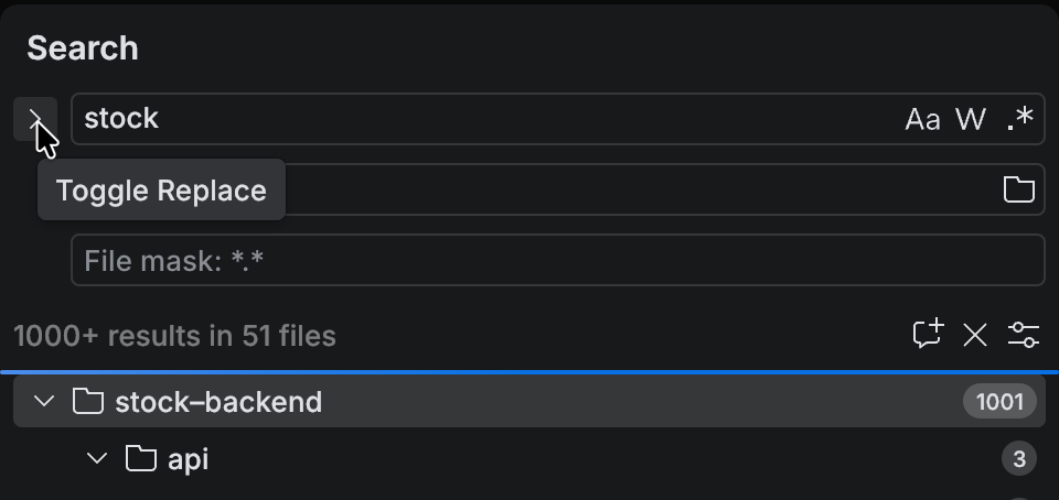 Switch between search and replace