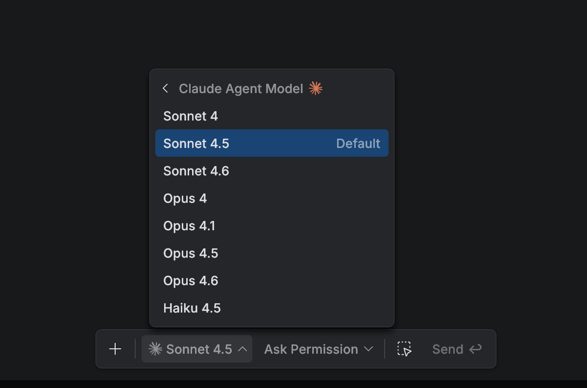 Select a Claude Agent model
