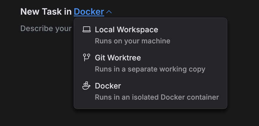 Select execution environment