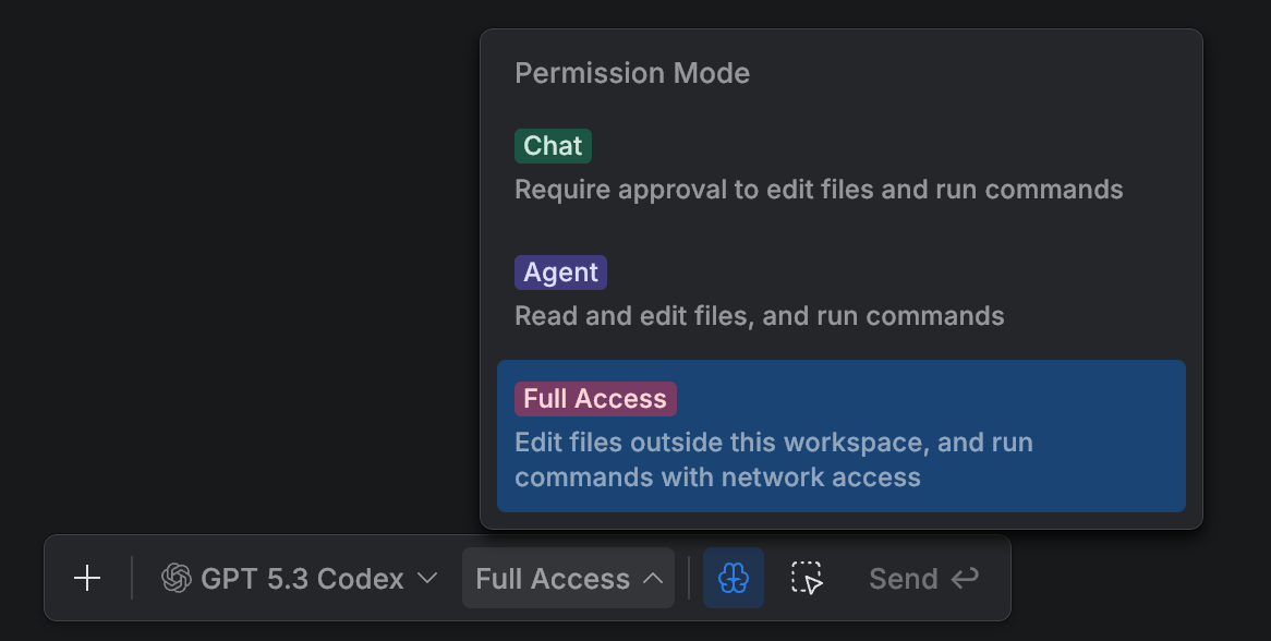 Select permission mode
