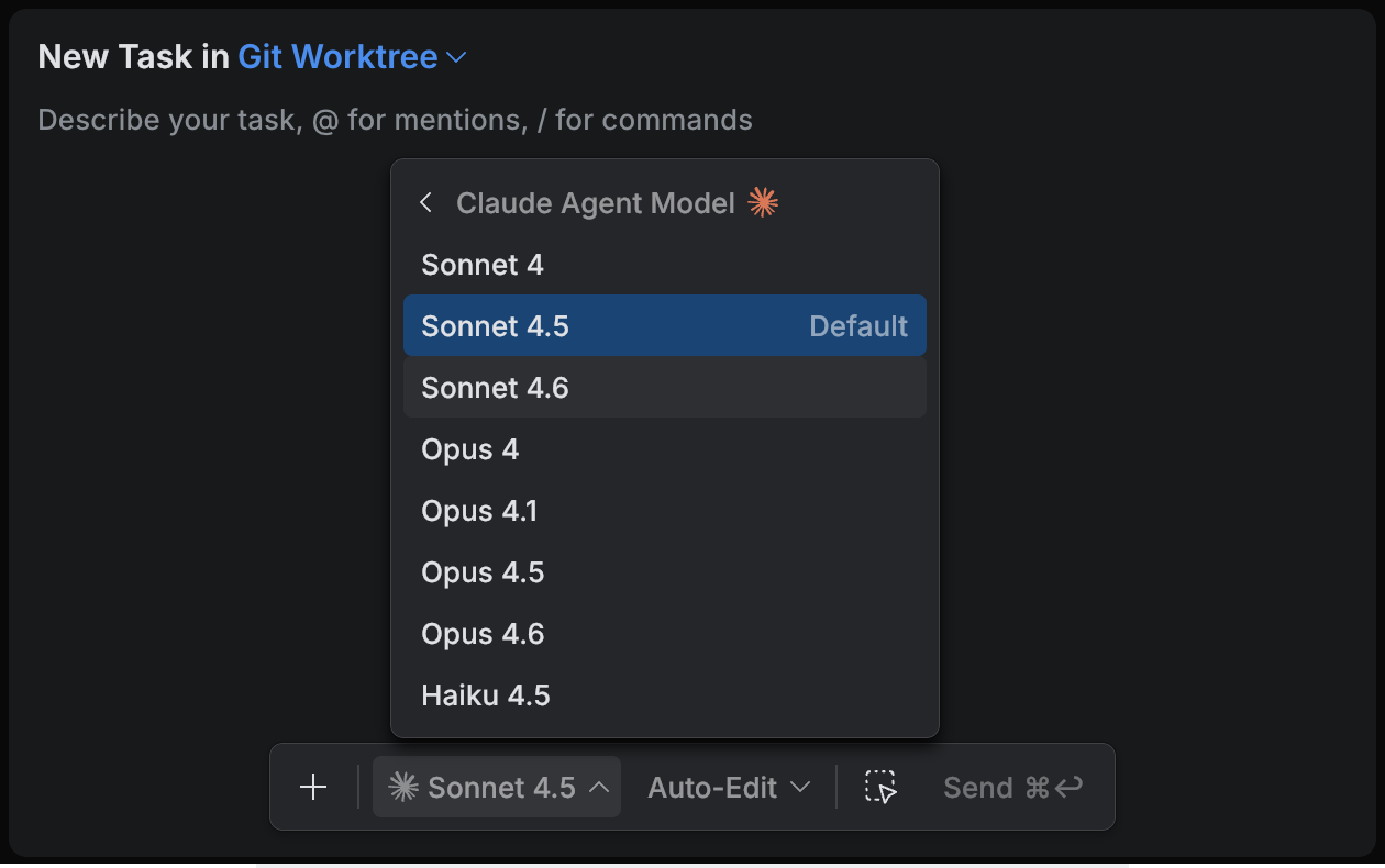 Select agent and model