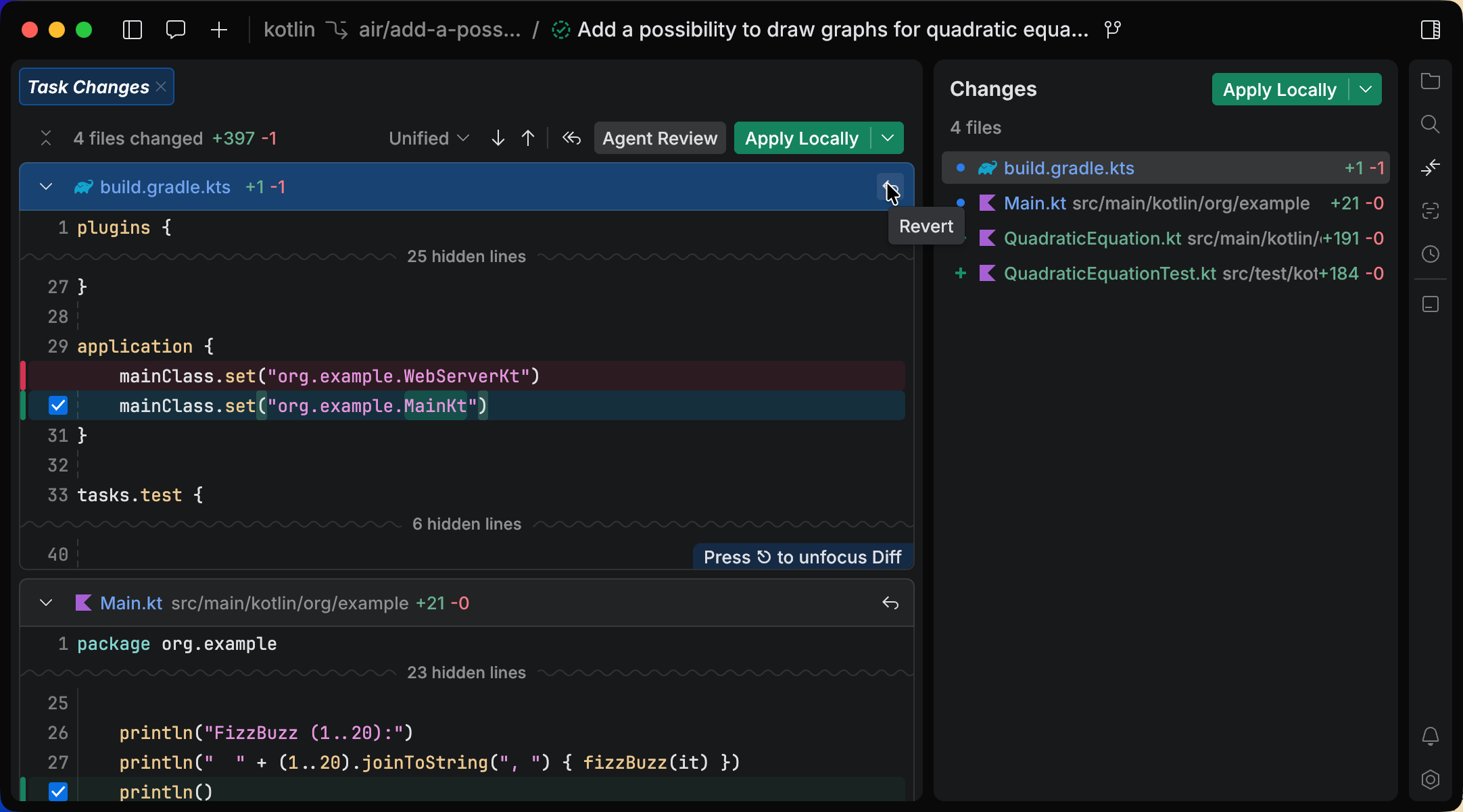 Revert a single file