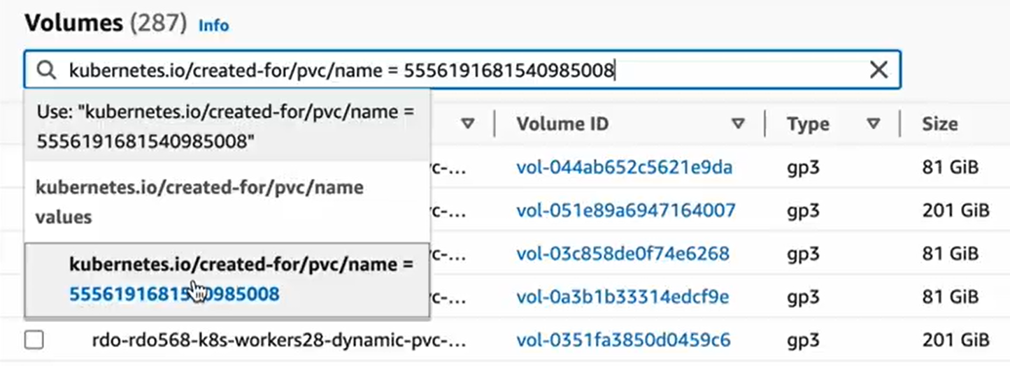 Restore an EBS volume