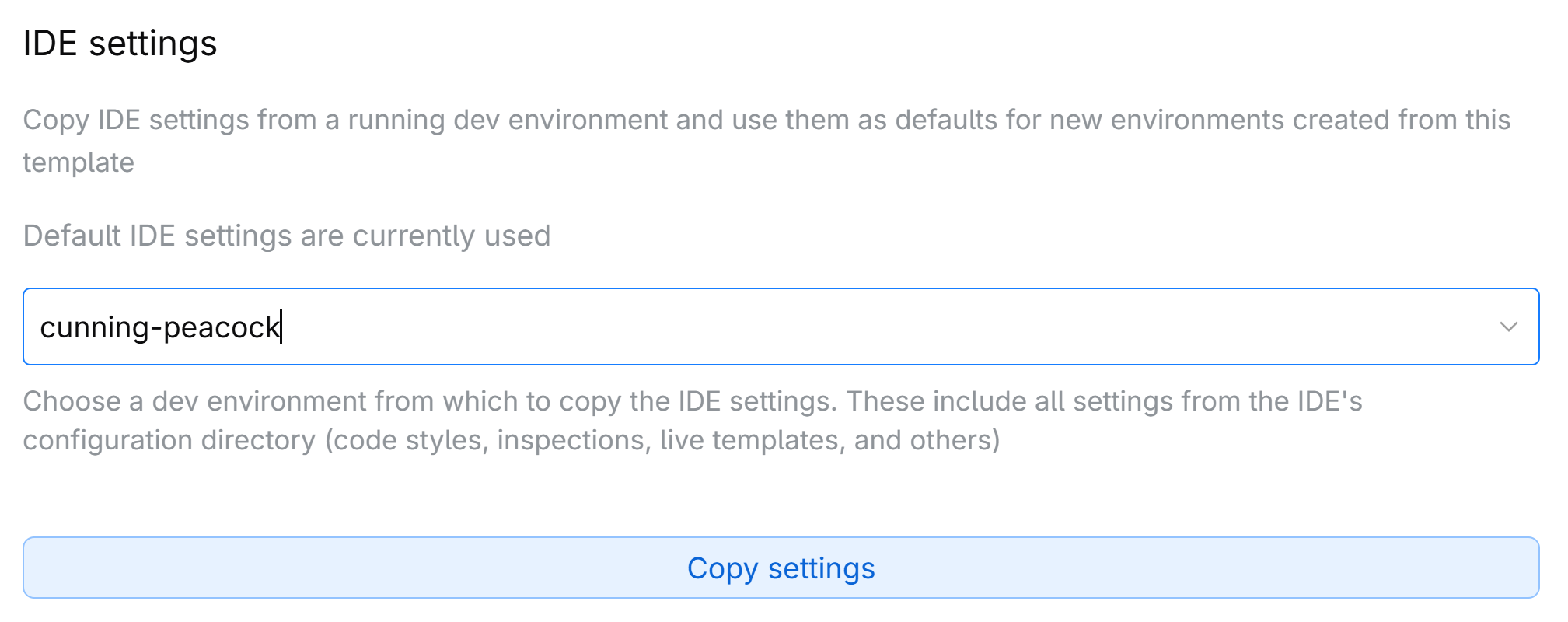 Personal IDE settings