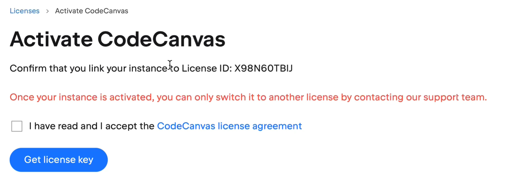 Not activated license