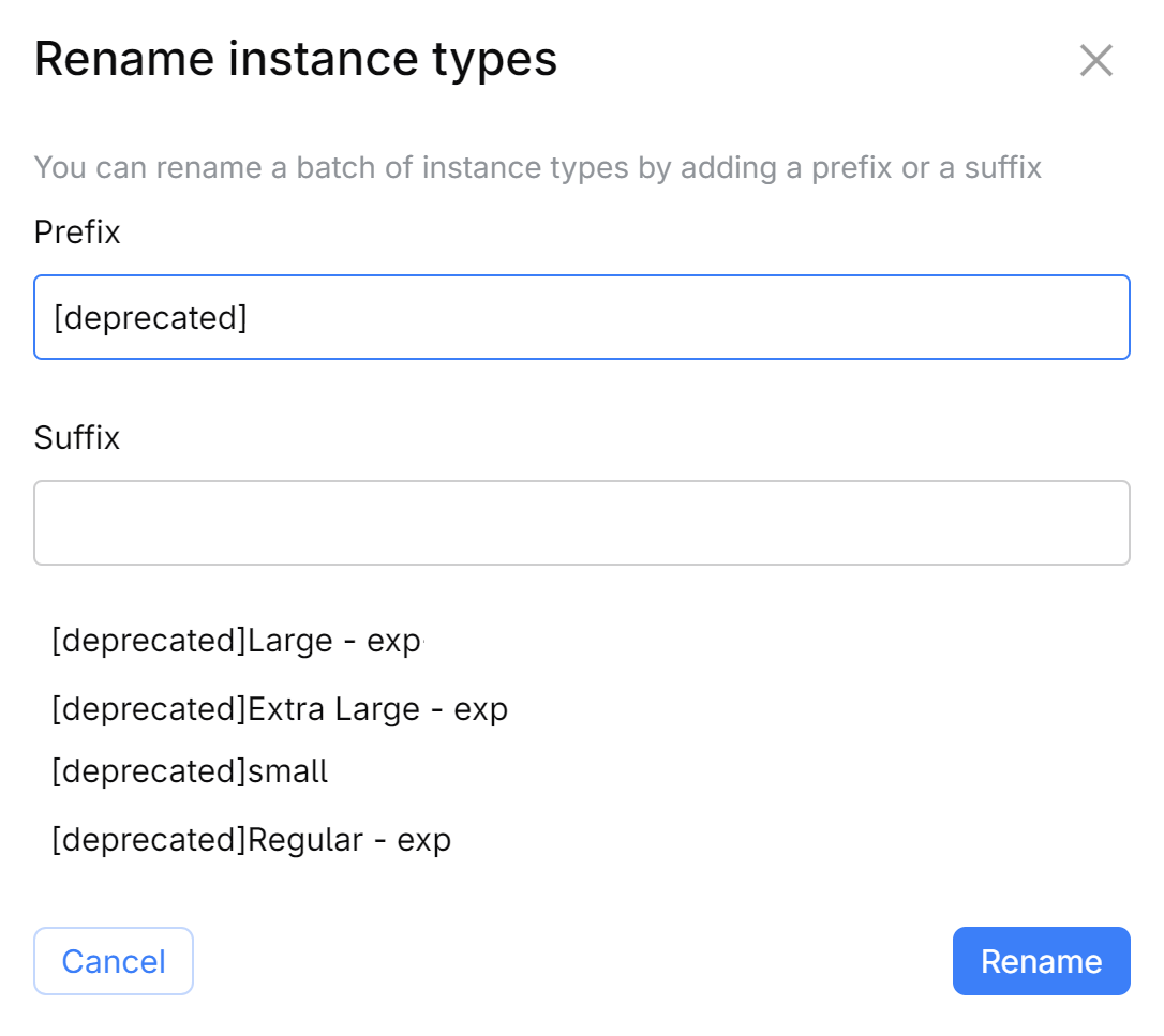 Rename instance types
