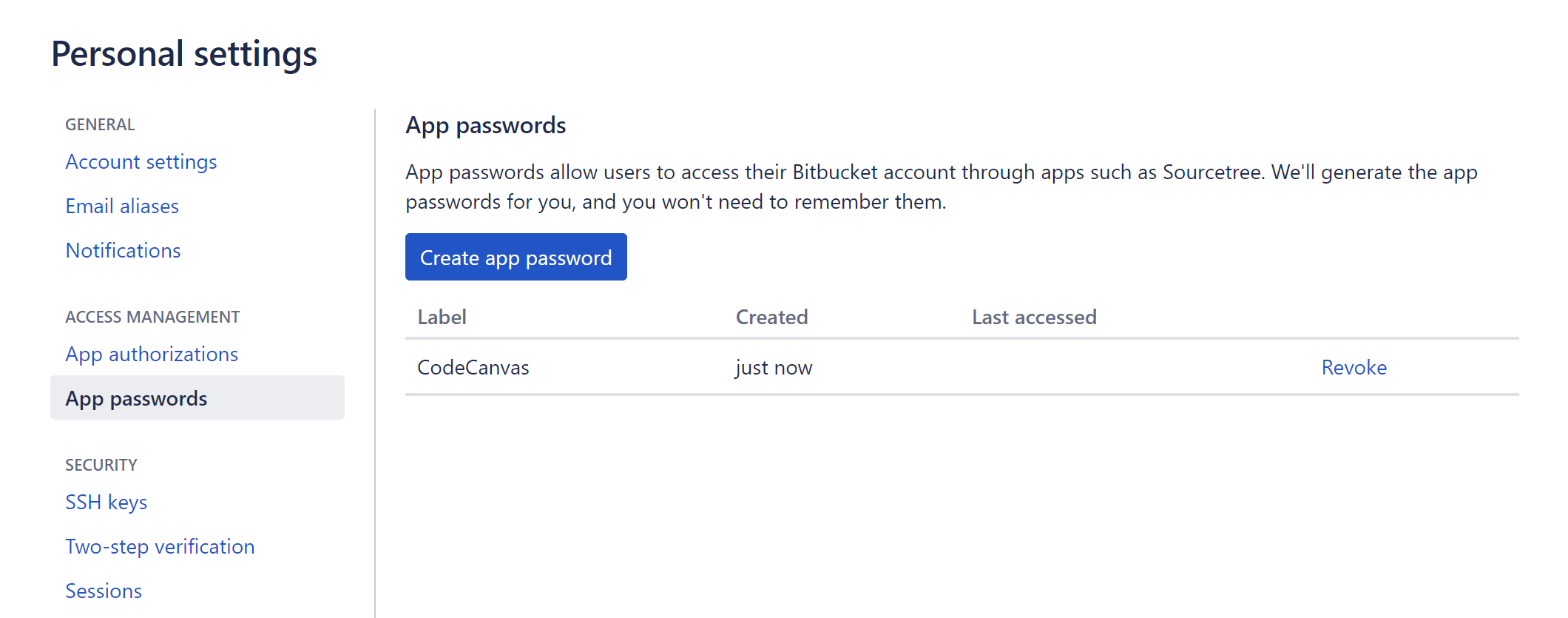 Create password in Bitbucket Create password in Bitbucket