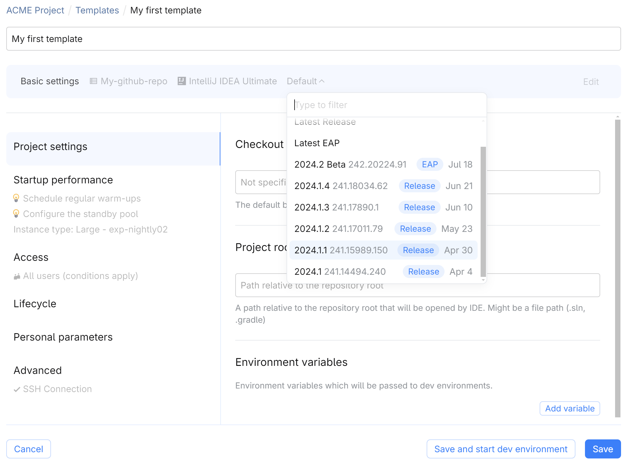 Change IDE version Change IDE version