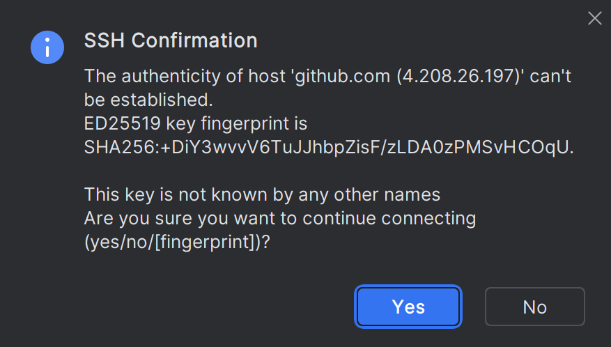 SSH confirm SSH confirm