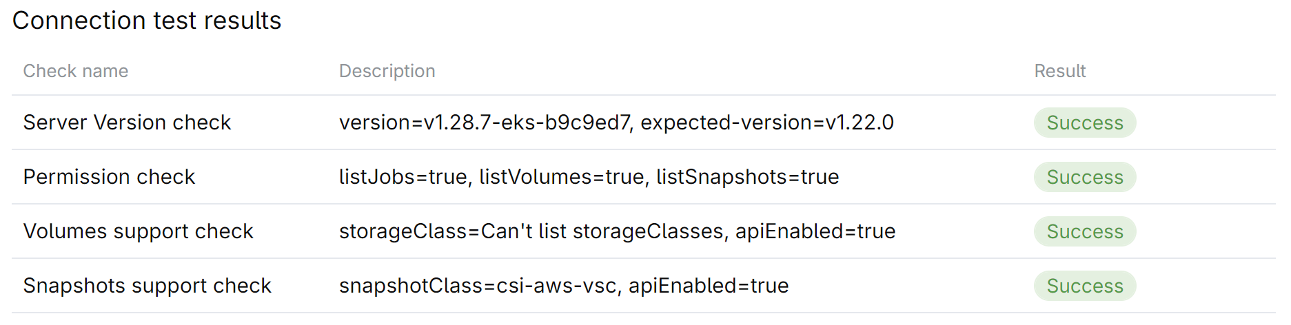 Connect dev environment cluster. Test connection