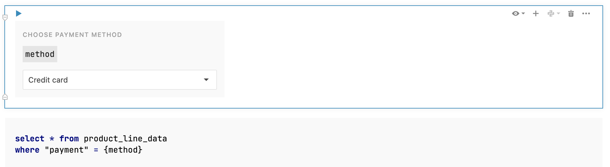 Using a parameterized SQL query