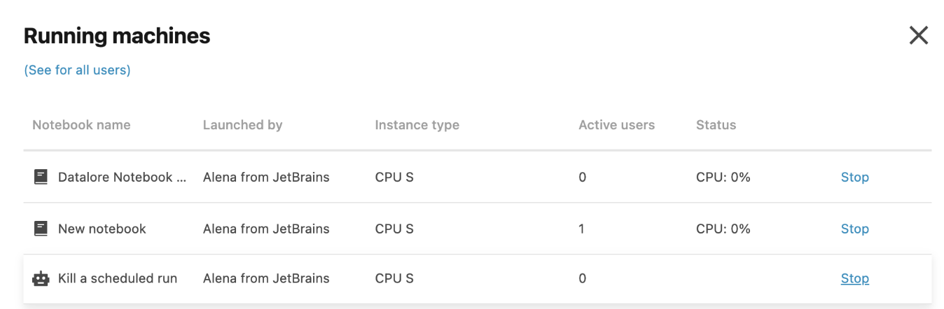 Stopping a scheduled run