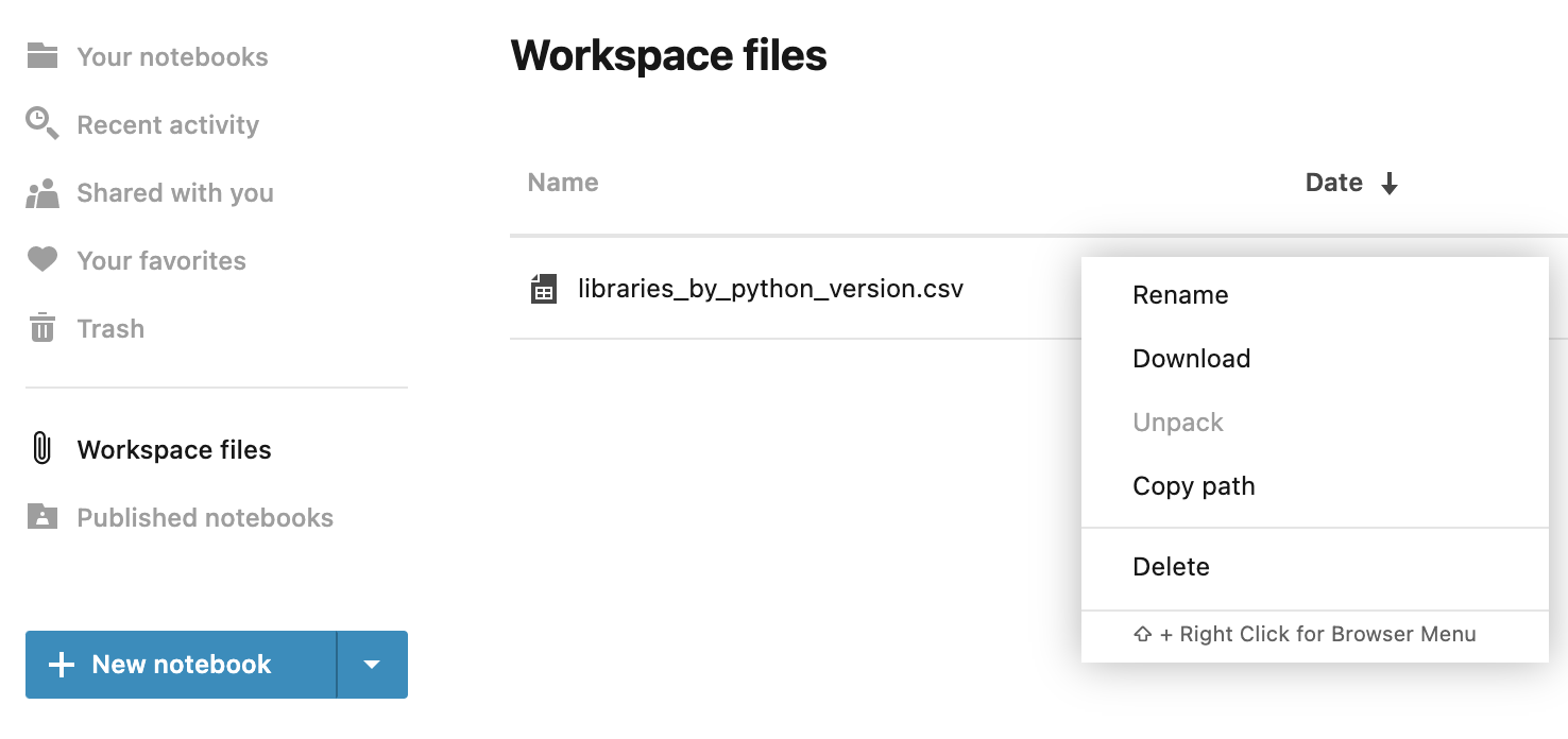 Workspace files