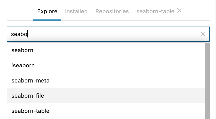 Package search suggestions