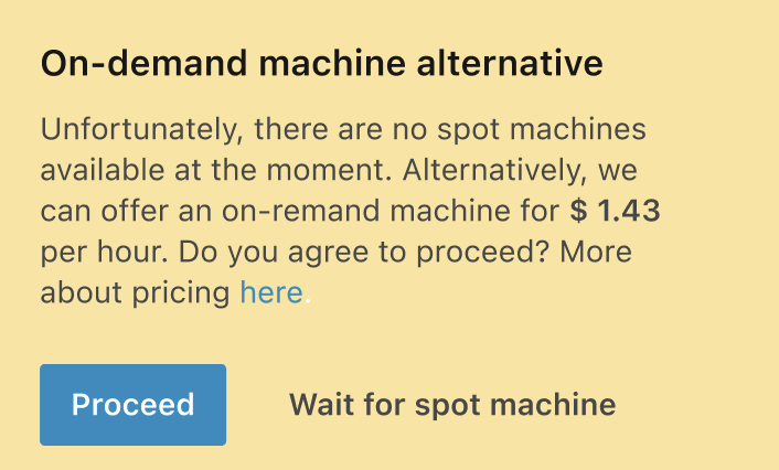 On-demand machine alternative