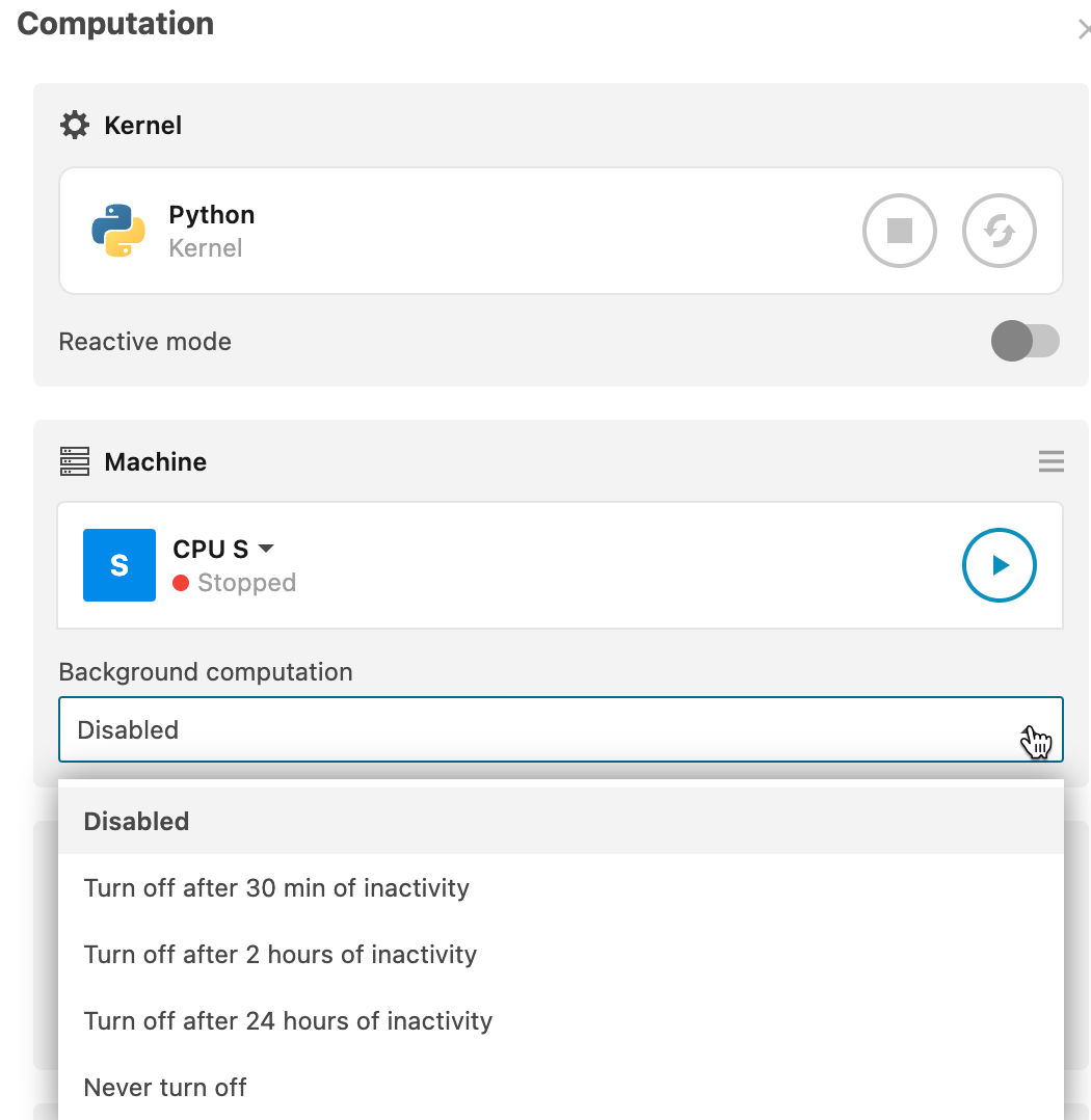 Background computation, Computation tool