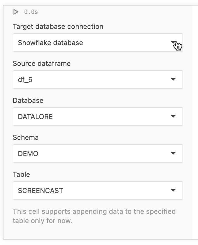 Exporting a dataframe to a database