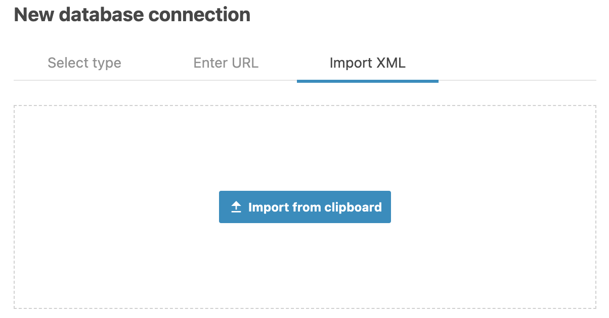 Import XML tab