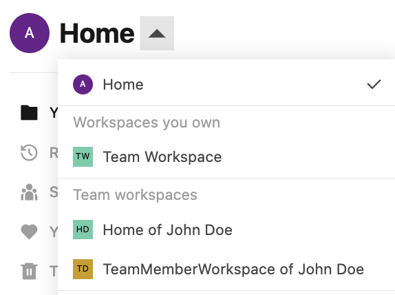 Team workspaces