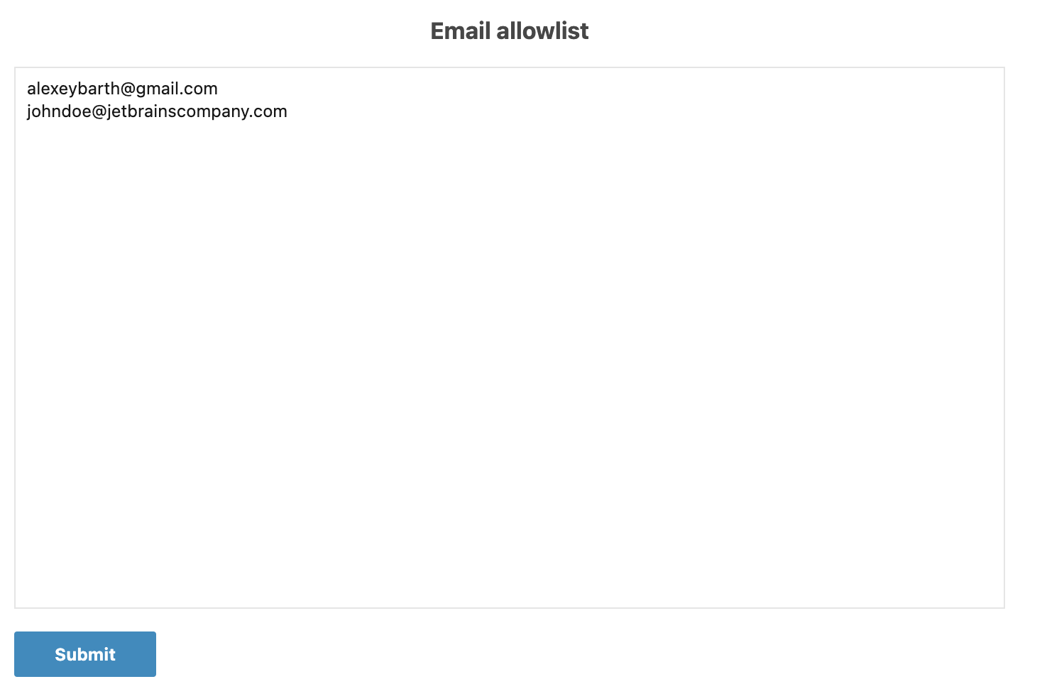Email allowlist