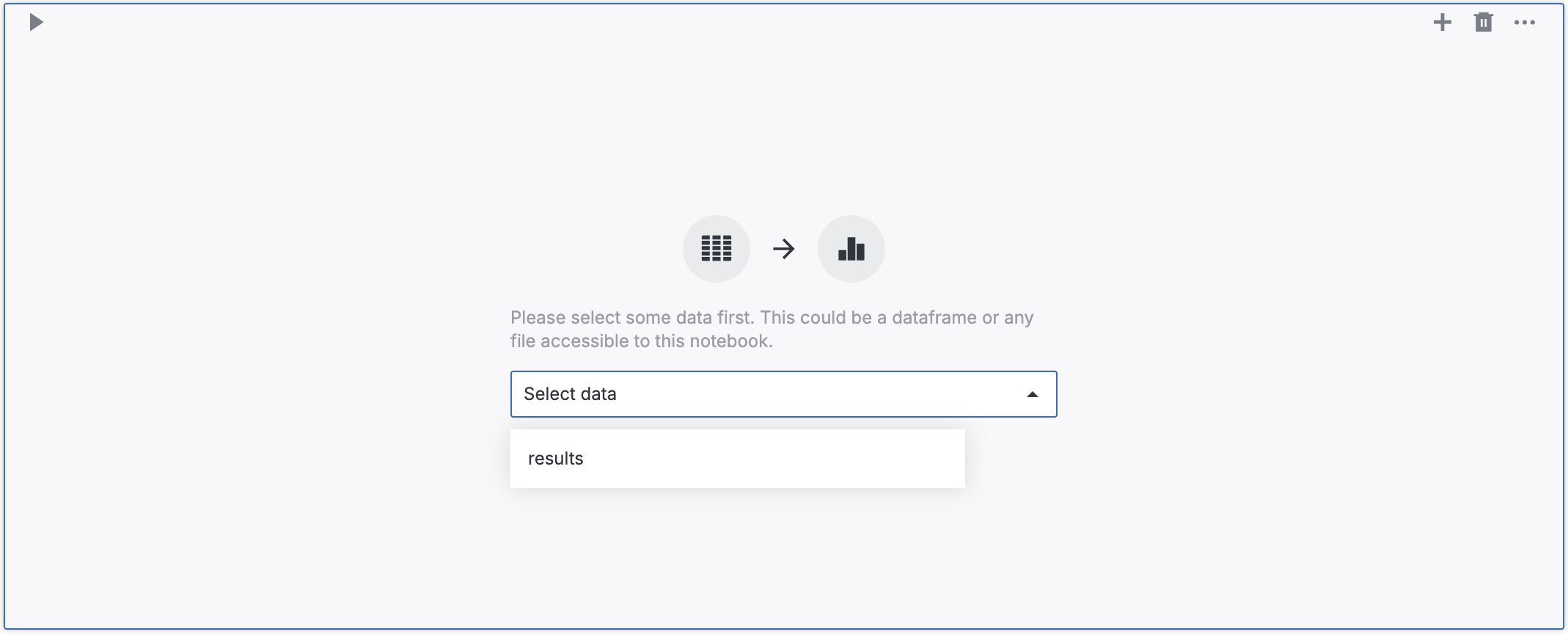 Selecting data source for chart cell