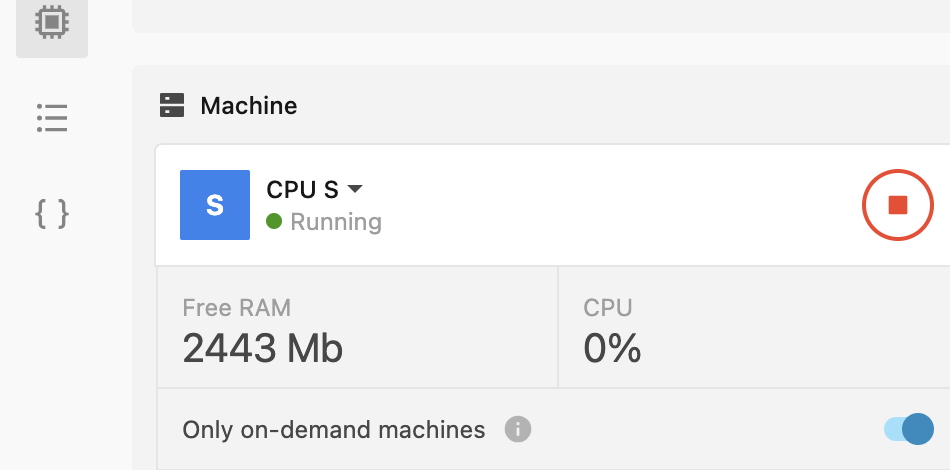 Enabling Only on-demand machines option