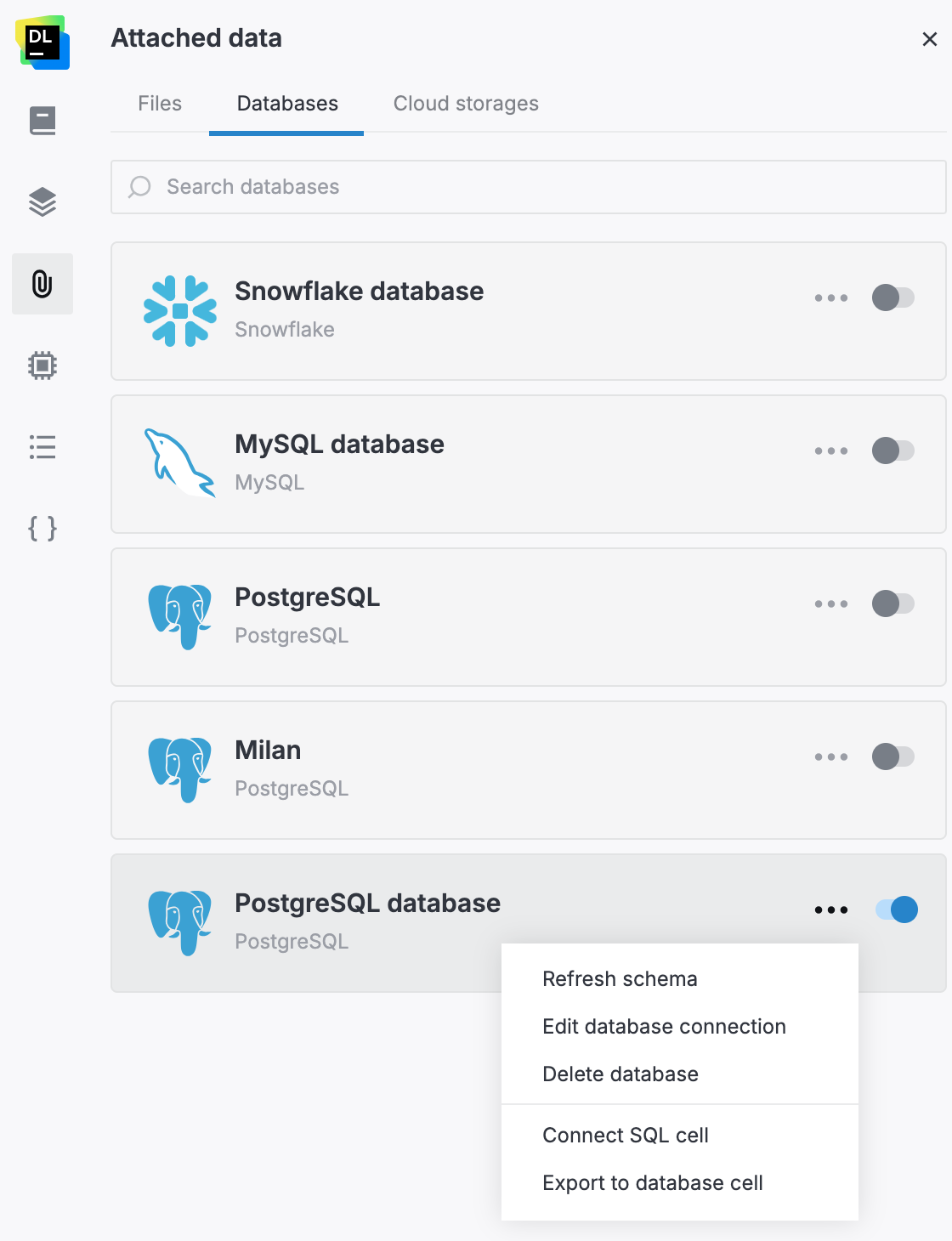 Opening an SQL cell from Attached data