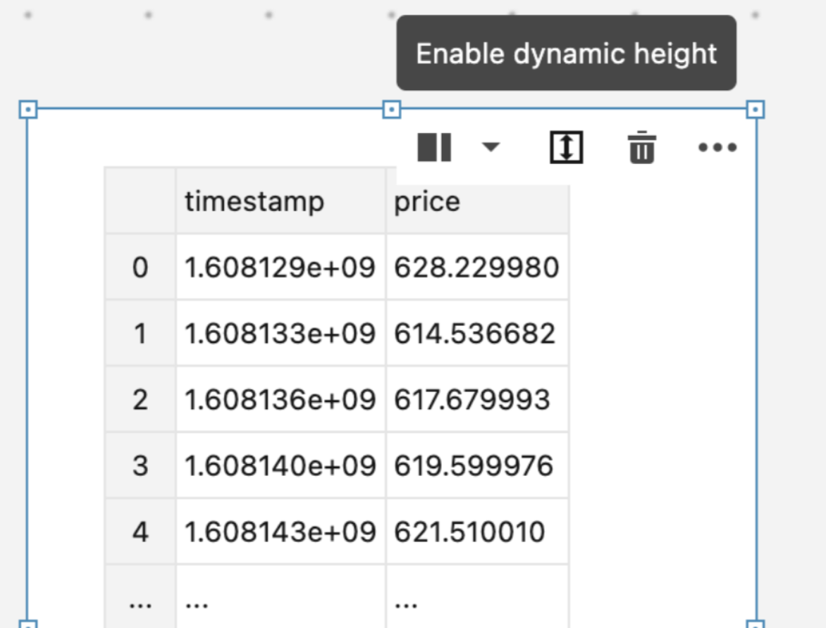 Enabling dynamic height