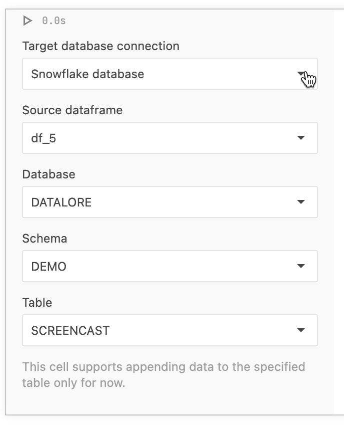 Exporting a DataFrame to a database