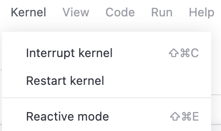 Kernel menu