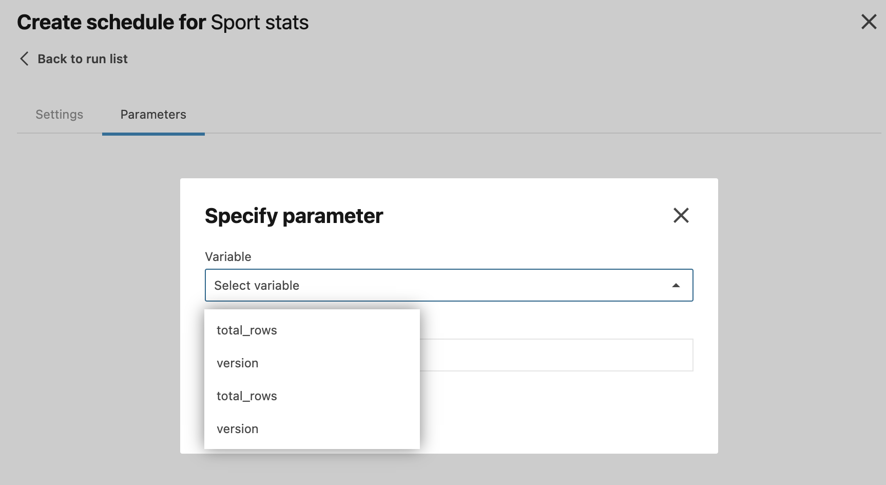 Parameterized runs