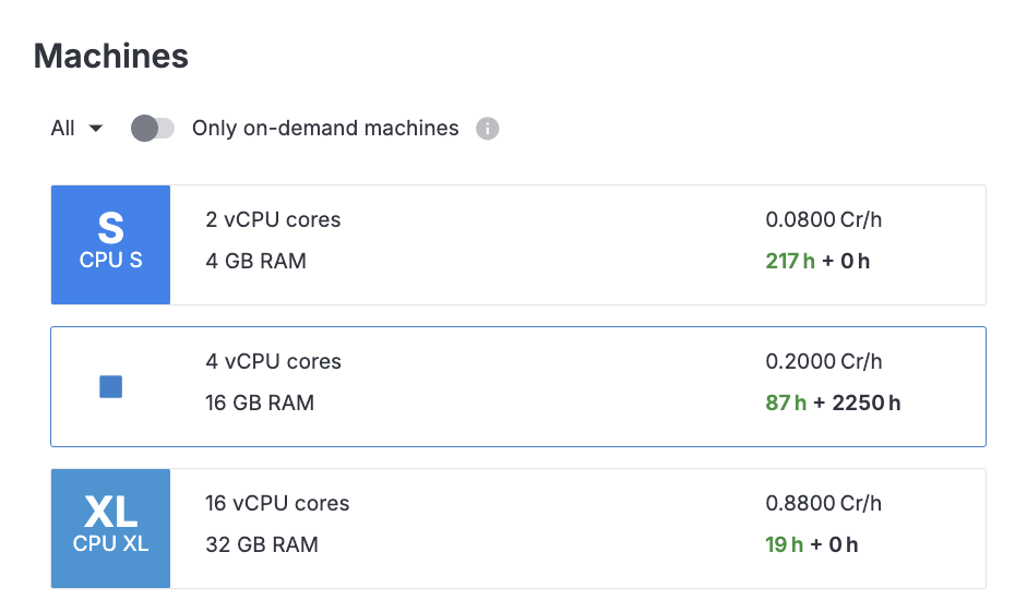 Enabling Only on-demand machines option