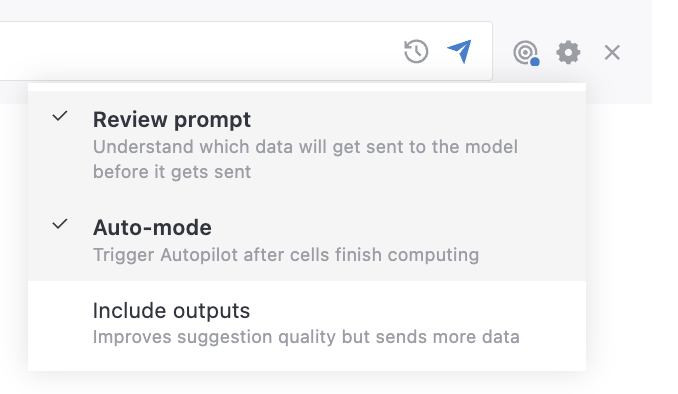 Autopilot settings