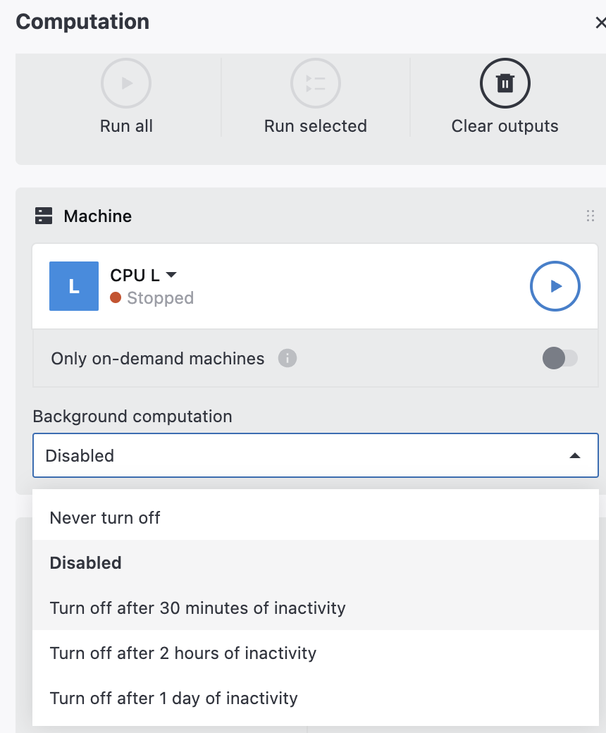 Background computation, Computation tool