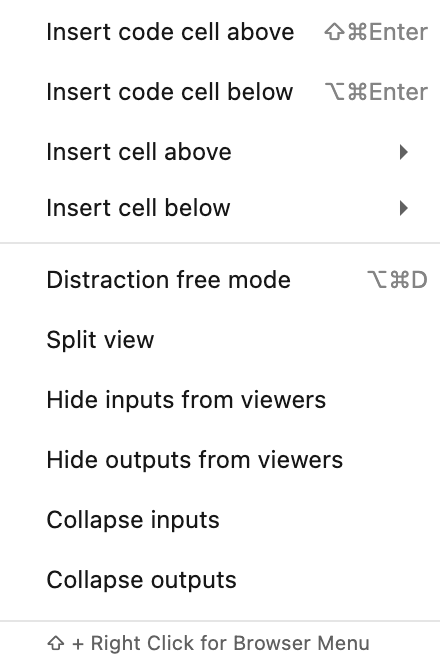 Context menu