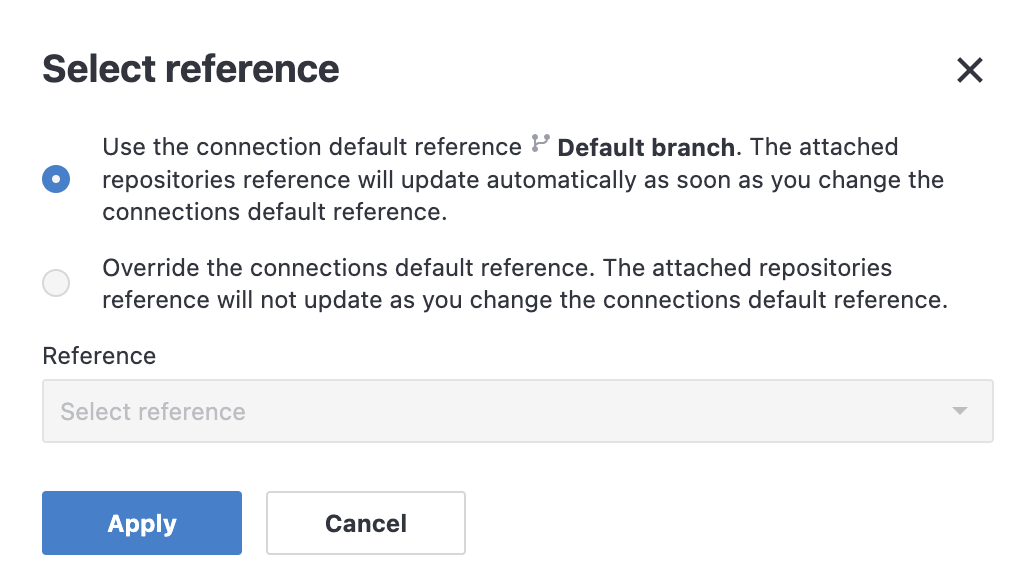 Select reference dialog