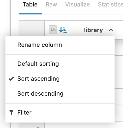 Sorted column