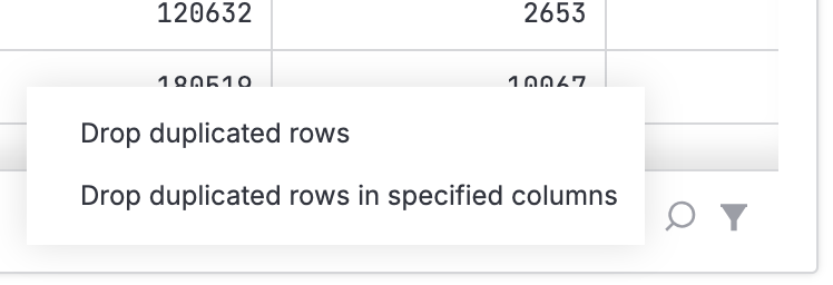 Dropping duplicate rows options