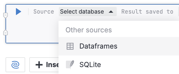 Selecting a data source for SQL statement