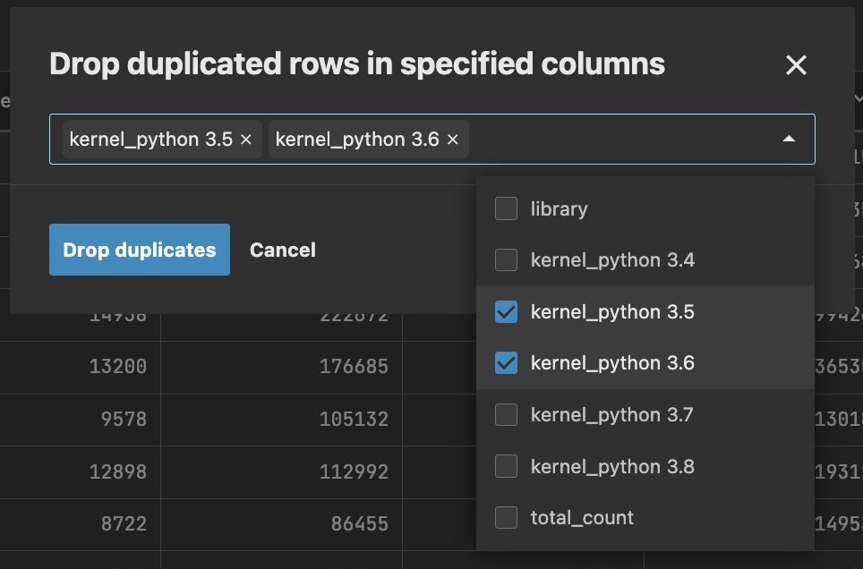 Work with interactive tables | Datalore Documentation