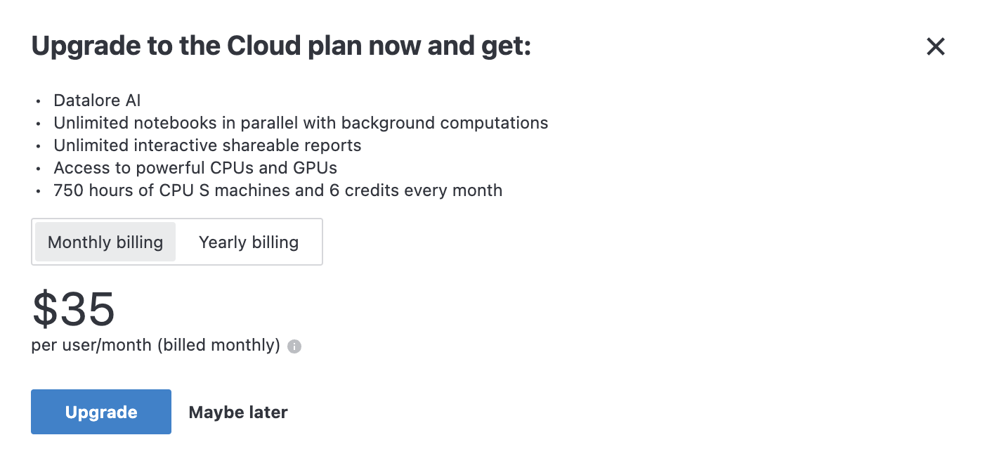 Upgrade confirmation dialog Upgrade confirmation dialog