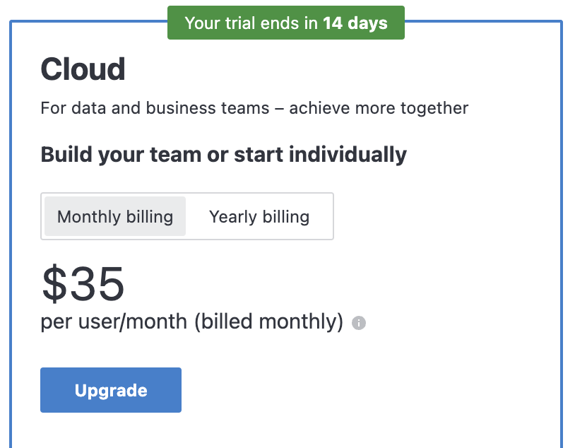 Upgrading from Plans menu Upgrading from Plans menu